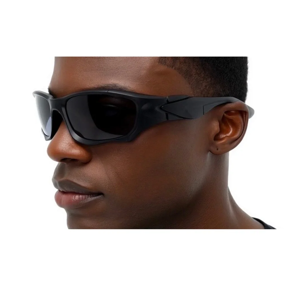 Fashion Black Polarized‎ Sport Sunglasses Safety Men UV Protection Wrap Around